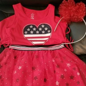 Girls ❤ USA Tank Top w/ Skirt ( Size 4T)